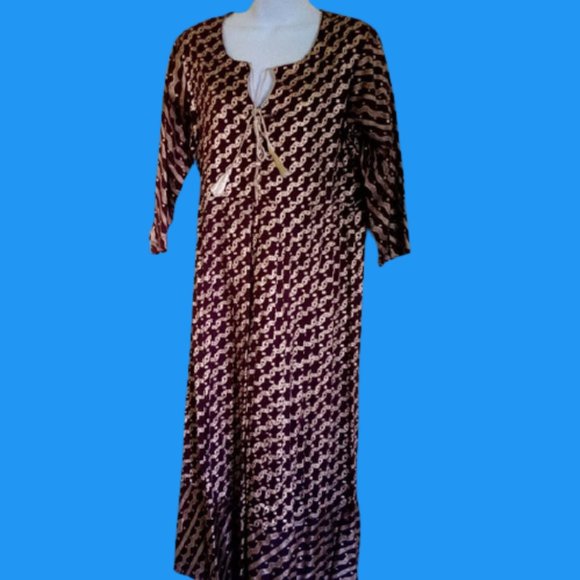 Brown and Gold Authentic Indian Dress XL NWOT NEW - Picture 4 of 8